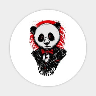 Smart Panda Suit Black Red Magnet